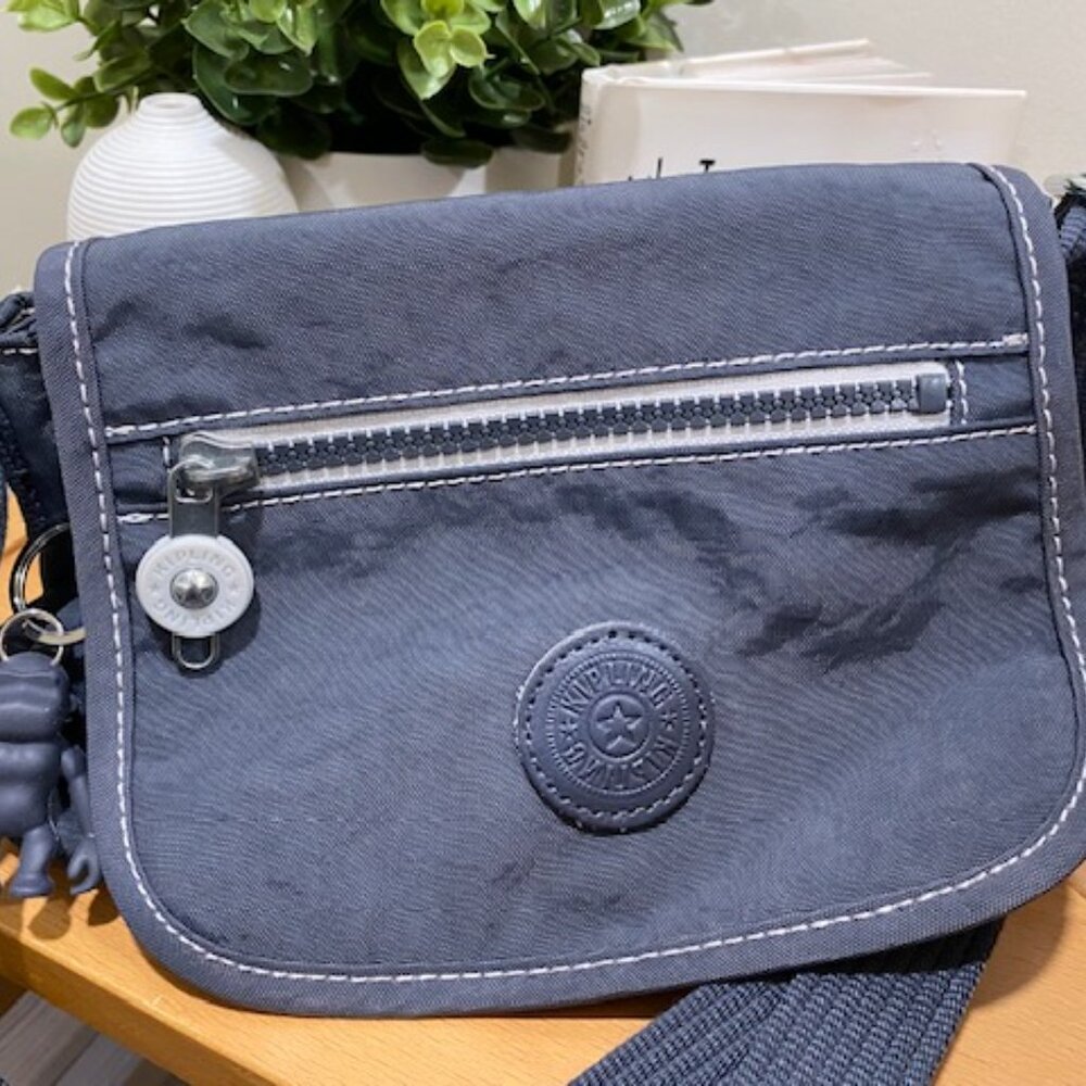 Kipling mini travel bag - navy with grey accents